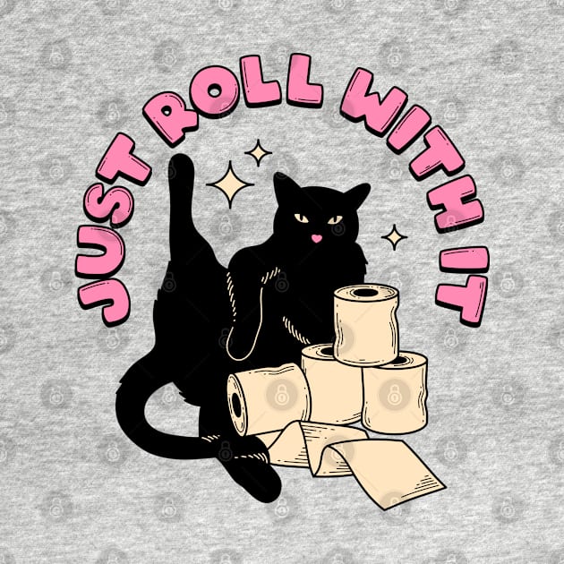 Roll with it Black Cat in beige by The Charcoal Cat Co.